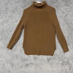 Lord & Taylor Sweater Womens M Brown Waffle Knit Turtleneck Preppy Lagenlook